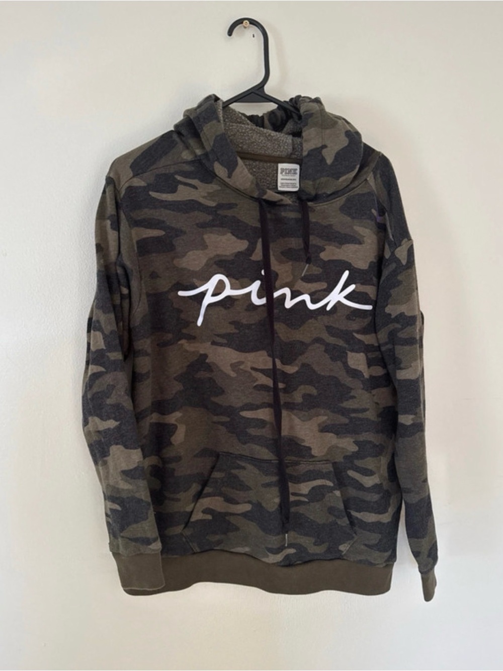 PINK Victoria's Secret Men's Camo Pullover Hoodie - Olive & Black